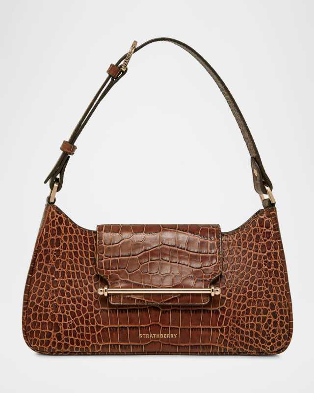 Multrees Omni Croc-Embossed Leather Shoulder Bag